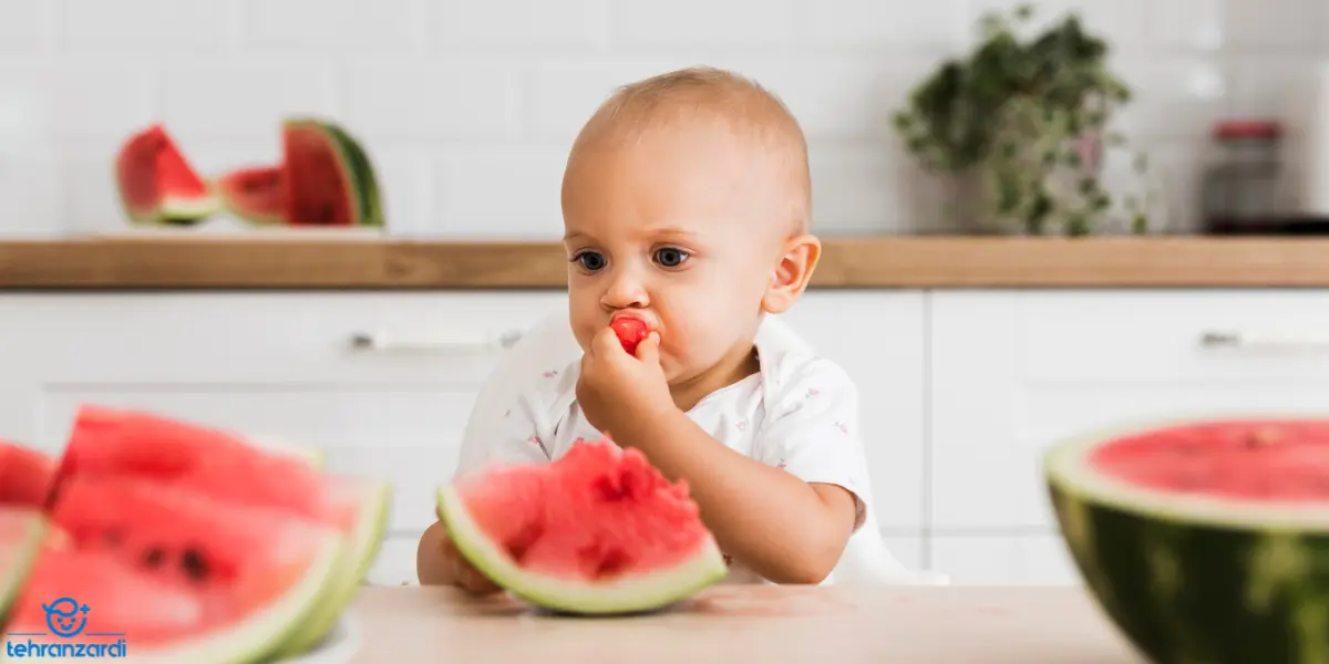 مصرف آب هندوانه توسط نوزاد بعد از شش ماهگی مانعی ندارد.